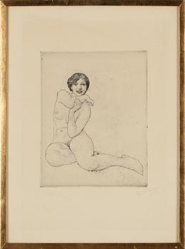 Carl Larsson · CARL LARSSON, etsning, monogramsignerad.
