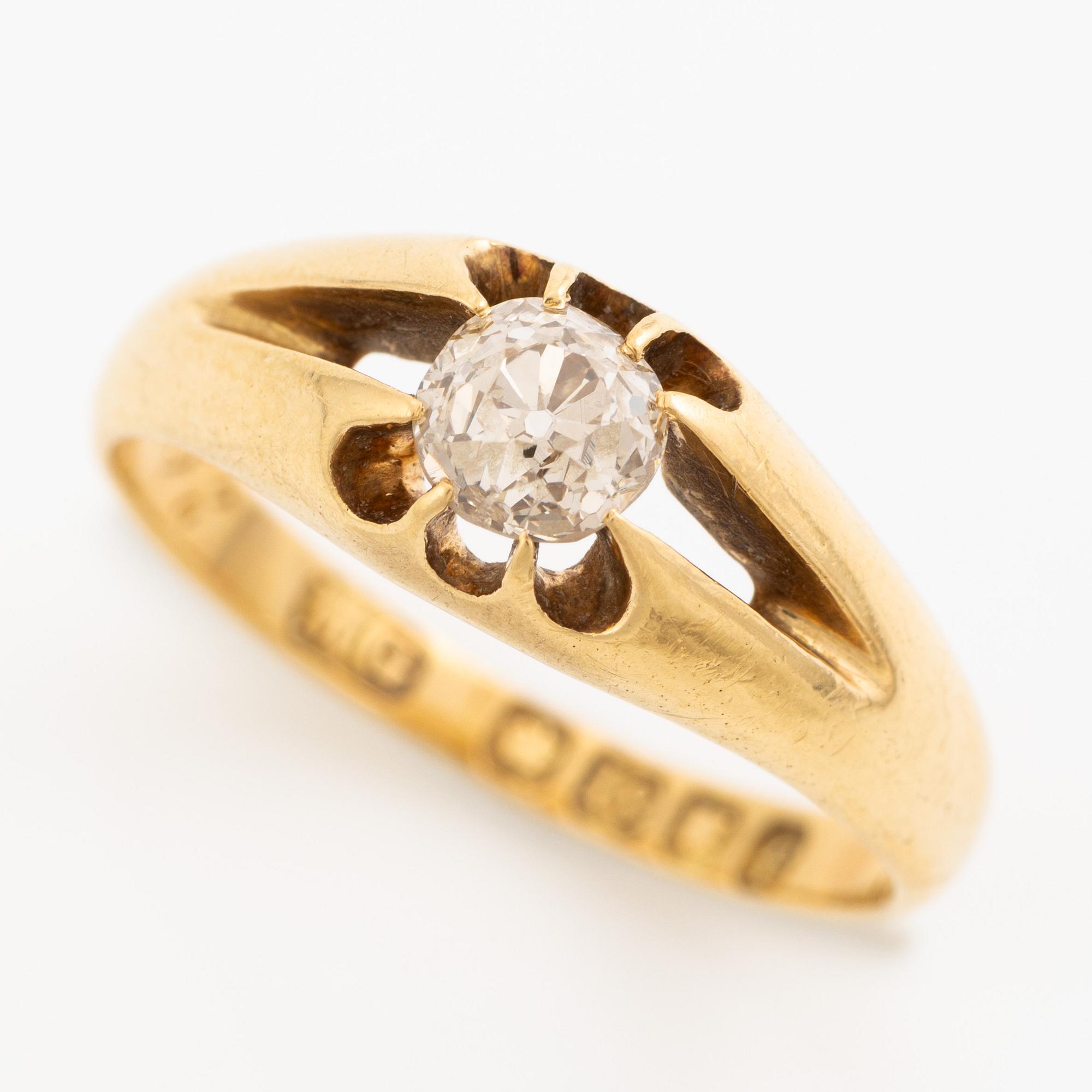 Ring, 18K gold with old-cut diamond.