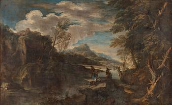 Andrea Locatelli Circle of, Landscape with figures.