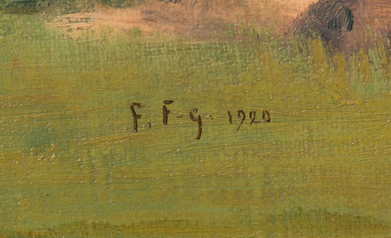 Felix Frang-Pahlama, öljy levylle, signeerattu ja päivätty 1920.