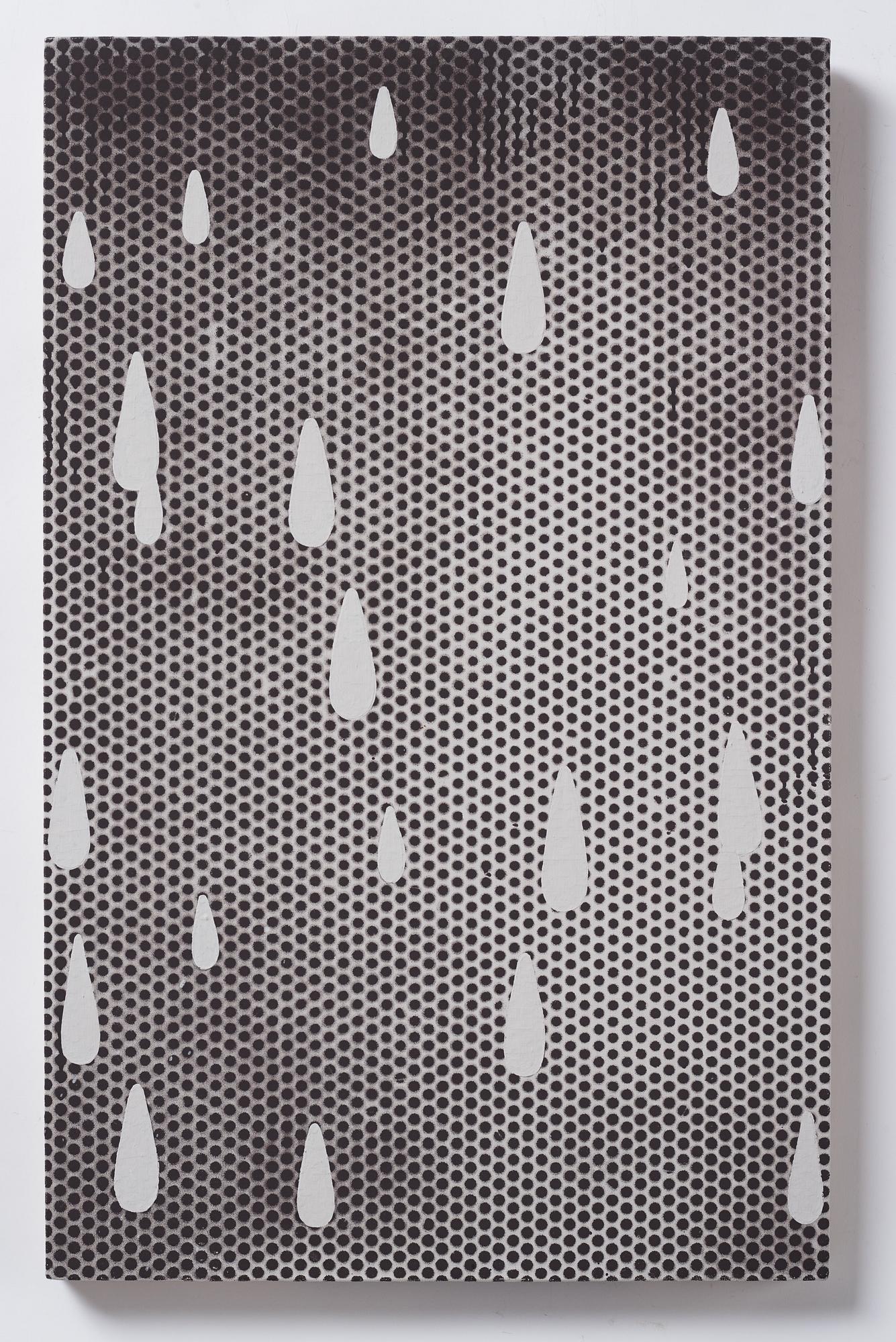 Carl Ostendarp, spray paint and flashe on canvas, signed and dated 1991 verso.