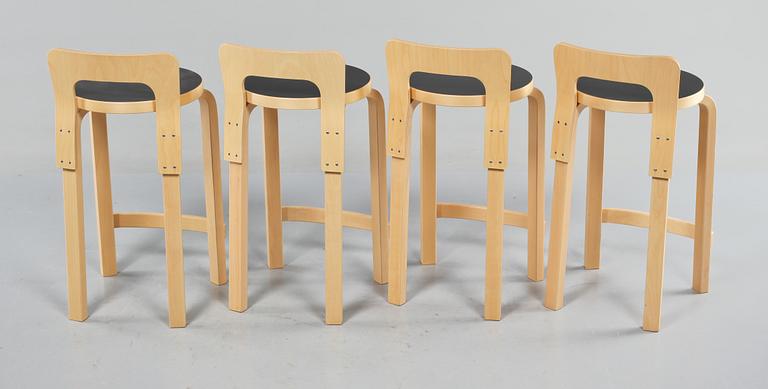 BARSTOLAR, 4 stycken, Alvar Aalto, 1900-talets andra hälft.