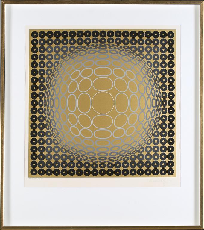 VICTOR VASARELY, färgseriegrafi, signerad o numrerad H C II/XXXIII.