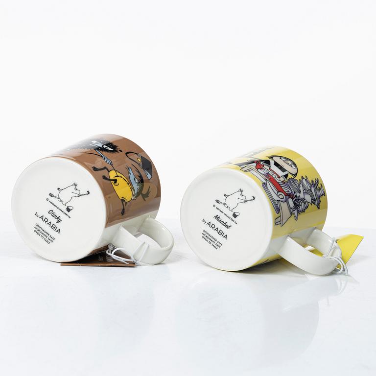 Arabia, 29 Moomin mugs, Finland.