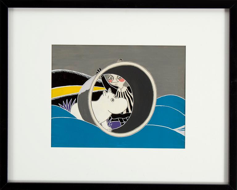 JAROMIR WESLEY, hand painted film cell", "Mumintrollet: Hur gick det sen?", 1993.