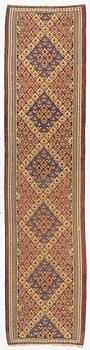 Gallery carpet, oriental, likely Caucasian, approx. 455 x 110 cm.