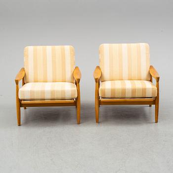 ERIK WÖRTZ, a pair of oak 'Kolding' easy chairs from IKEA, 1960's.