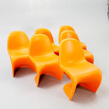 Verner Panton, a set of six plastic Panton chairs for Vitra 21st century.