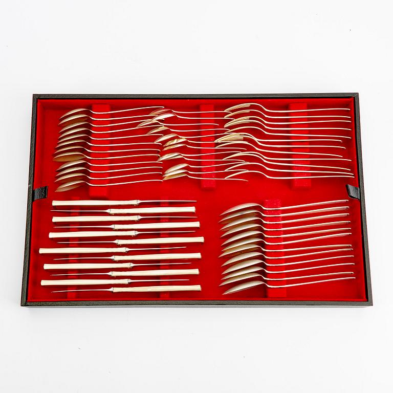 A Swedish 20th century set of 86 pcs of silver cutlery by Jacob Ängman forGAB Eskilstuna 1980/90s. total weight 3070 g.