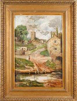 OKÄND KONSTNÄR, olja på duk, signerad S Noble, England, 1800-tal.