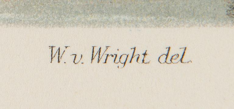 WILHELM VON WRIGHT, efter, litografier, 2 st.