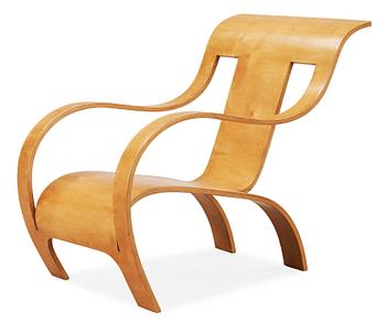 A Gerald Summers laminated birch easy chair, Makers of Simple Furniture, England ca 1935-40.