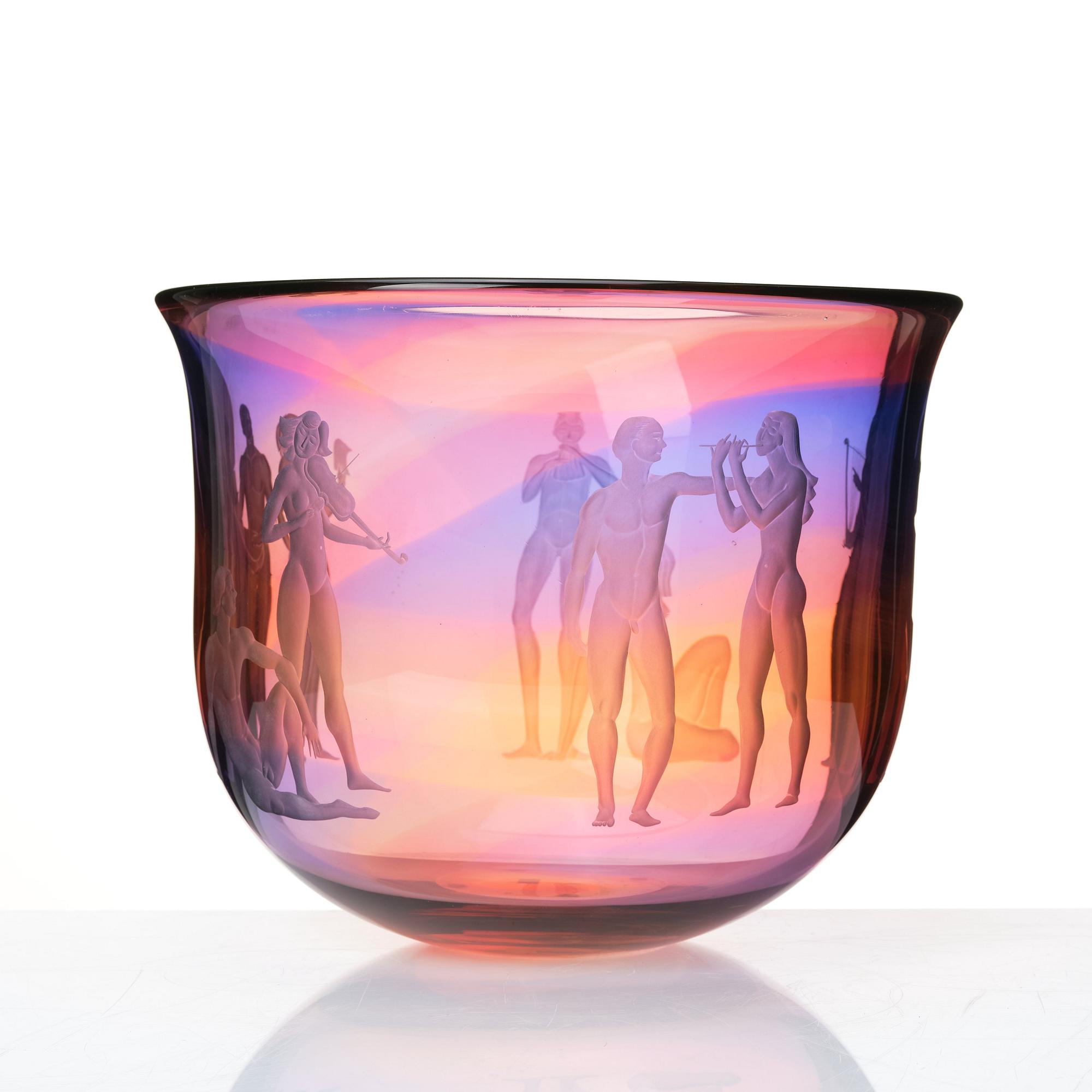 Olle Alberius, skål "Spring bowl", Orrefors 1996.