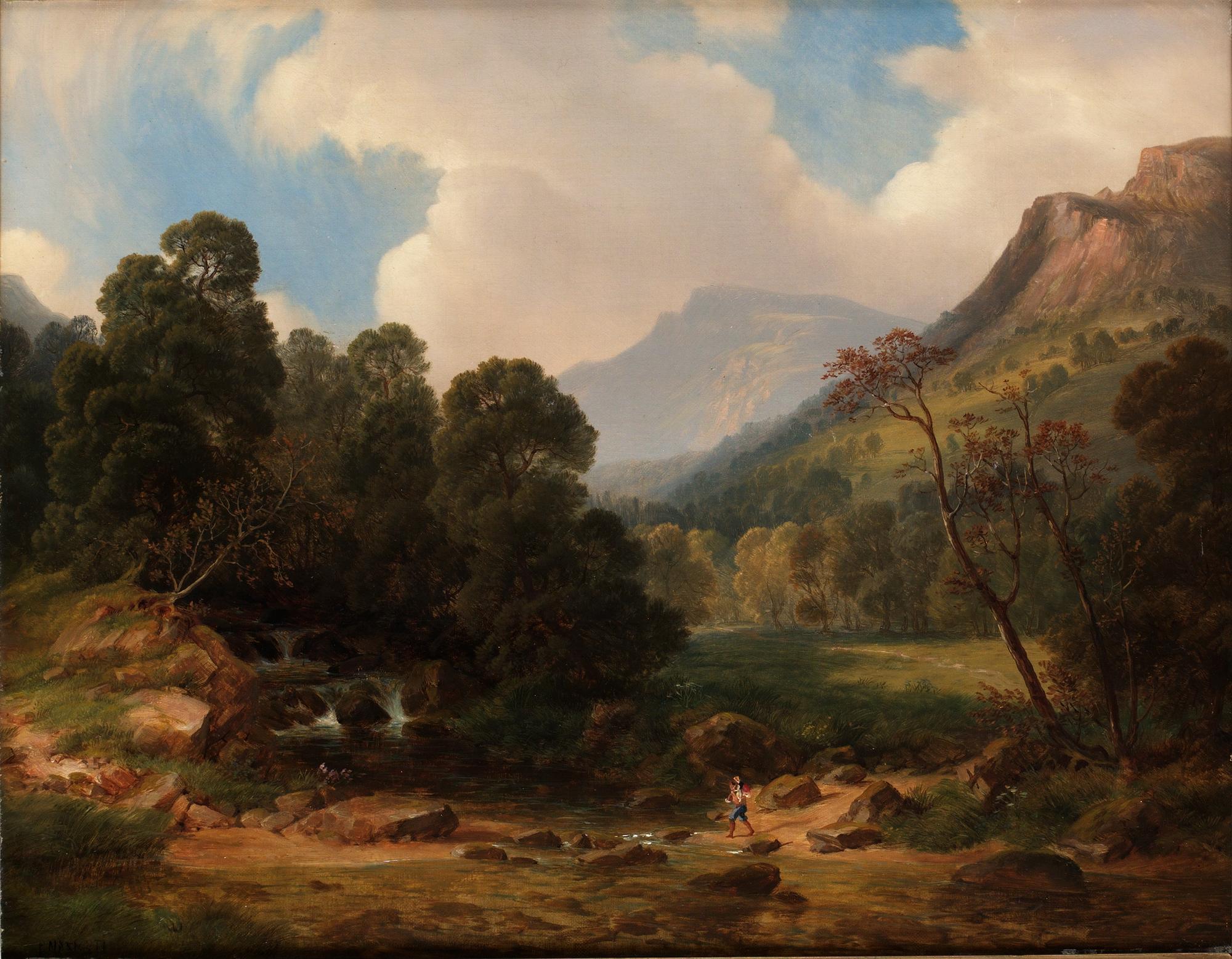 Peter Nasmyth, Höglänt landskap med vandrande figur.