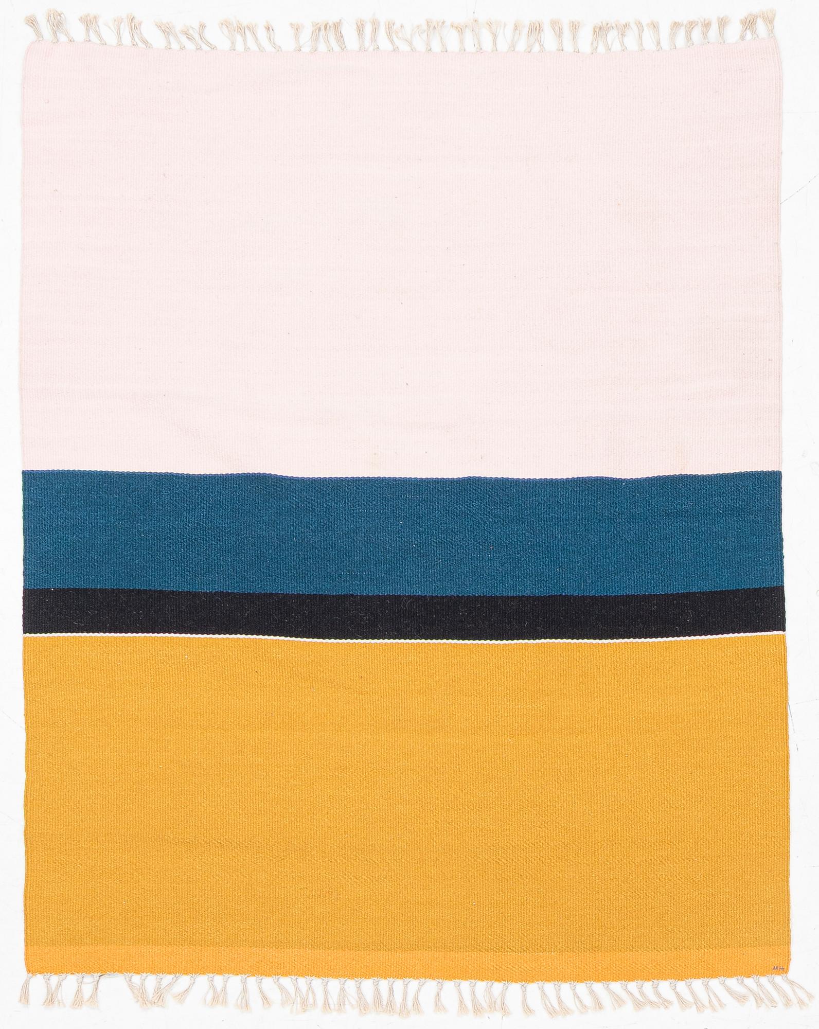 Maria Hillfon, a flat-woven rug, signed MH, c. 164 x 133 cm.