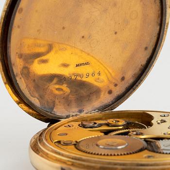 Longines, pocket watch, 14K gold, hunter, 51 mm.
