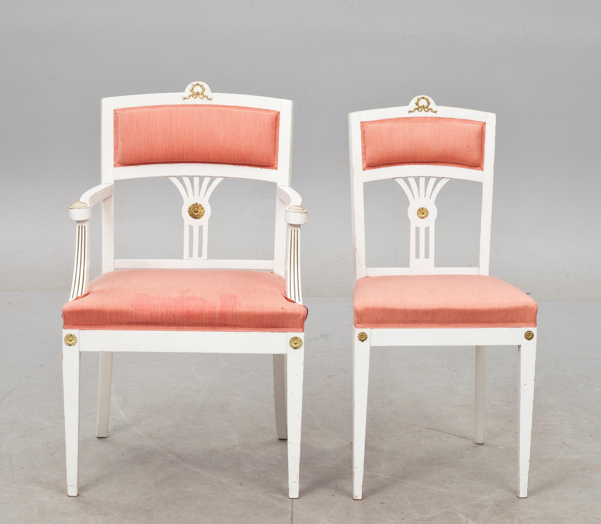 SALONGSMÖBLEMANG, 8 delar. Gustaviansk stil, omkring sekelskiftet 1900.