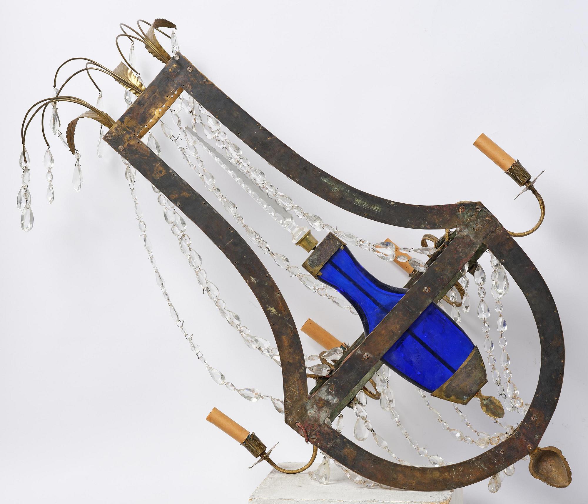 A pair of Russian Louis XVI-style  four-branch gilt bronze appliques, 19th century.