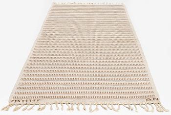 Barbro Nilsson, 'Randig med tvist, grå', flat weave, c. 266,5 x 91 cm, signed AB MMF BN.