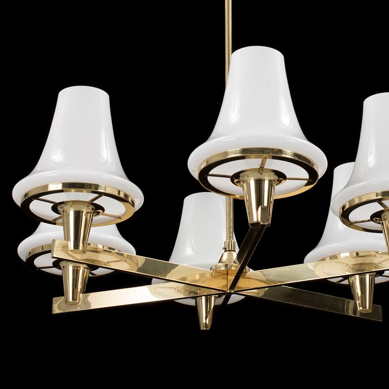 HANS-AGNE JAKOBSSON, a brass ceiling lamp, 1970's.