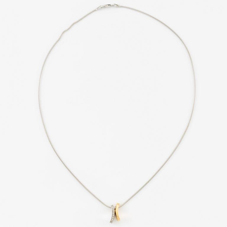 Hängsmycke, Engelbert, 18K guld/vitguld med briljantslipade diamanter, kedja 18K vitguld.