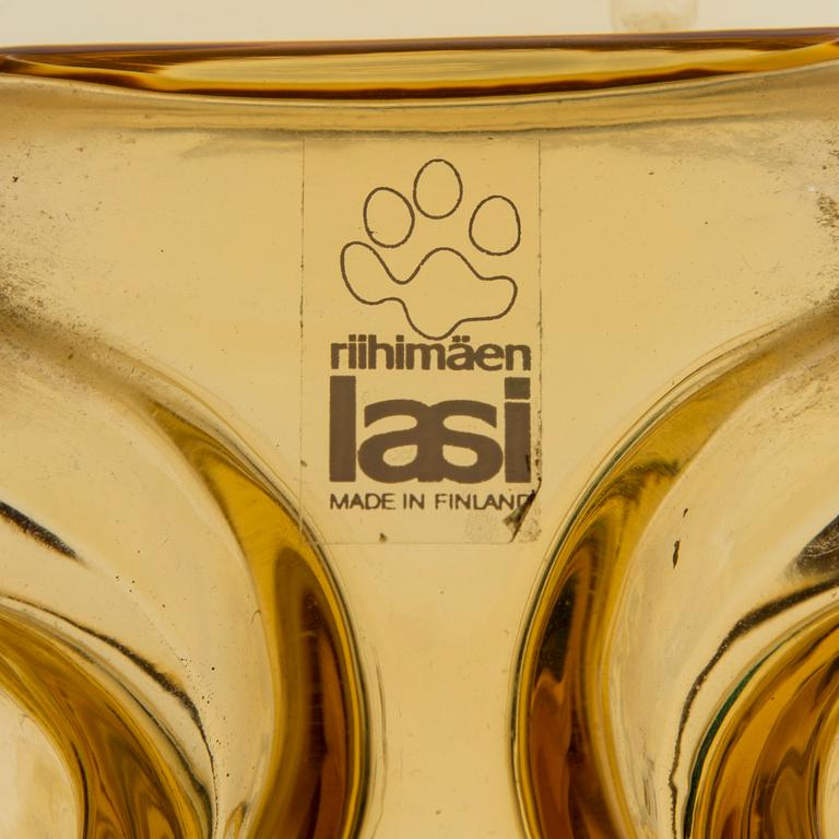 HELENA TYNELL, FLASKOR, 3 st samt VAS, glas, 1960-70-tal.