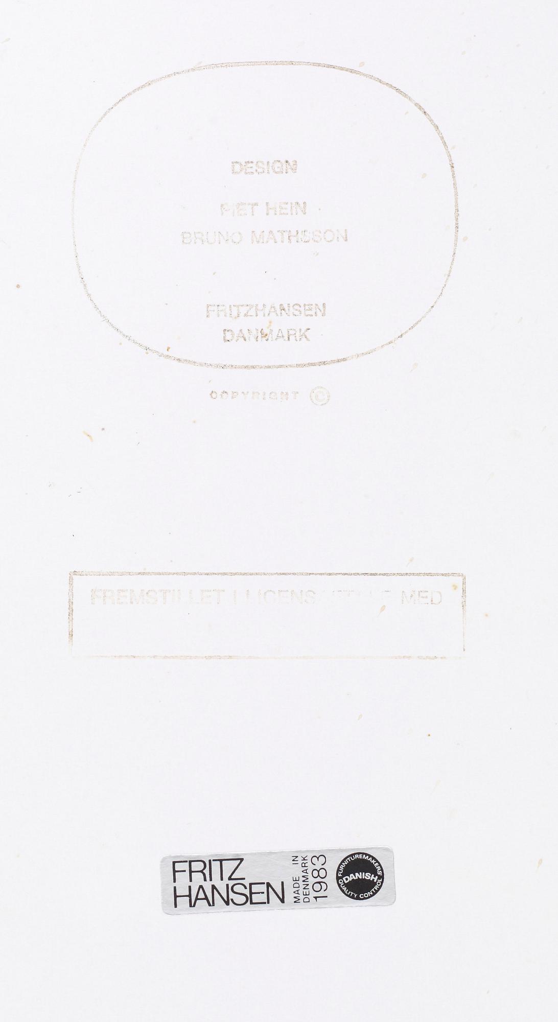 MATBORD, "Superellips", Bruno Mathsson och Piet Hein för Fritz Hansen, 1983.