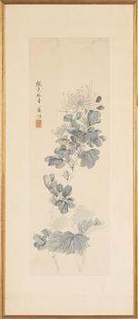 Two Chinese scroll paintings by unidentified artist, ink and colour on paper, 20th Century.