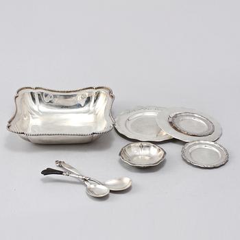 PARTI SILVER, 8 delar, bl a GAB, Stockholm, 1943, total vikt  ca 450 g.