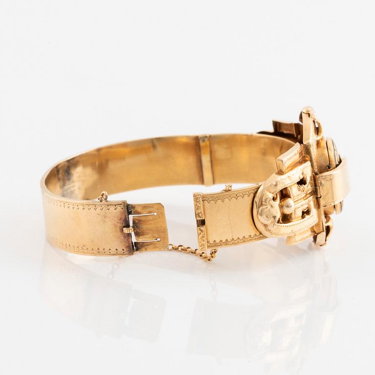 Armband 18K guld och emalj, 1800-tal.