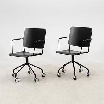 Karmstolar 6 st "Feather swivel" Edsbyn samtida.