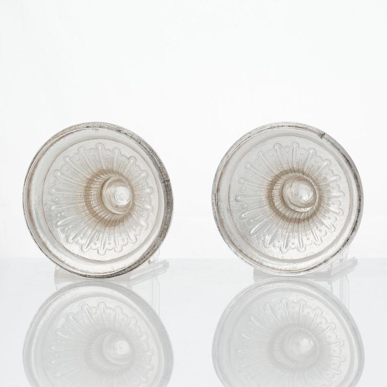 A pair of Swedish Gustavian silver sugar-bowls, mark of Johan Malmstedt, Gothenburg 1786.