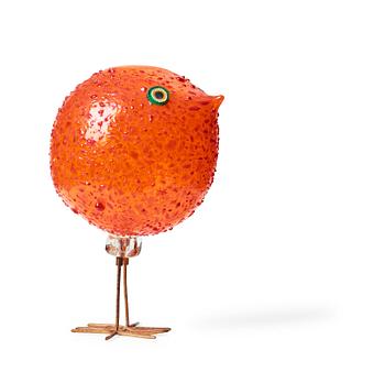 312. A Peter Pelzel orange glass 'Pulcino' bird, Vistosi, Italy 1960's.