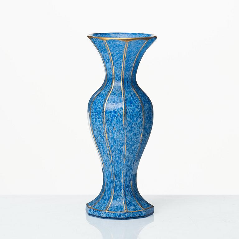 An opaline glass vase, presumably Russian, late 19th century.