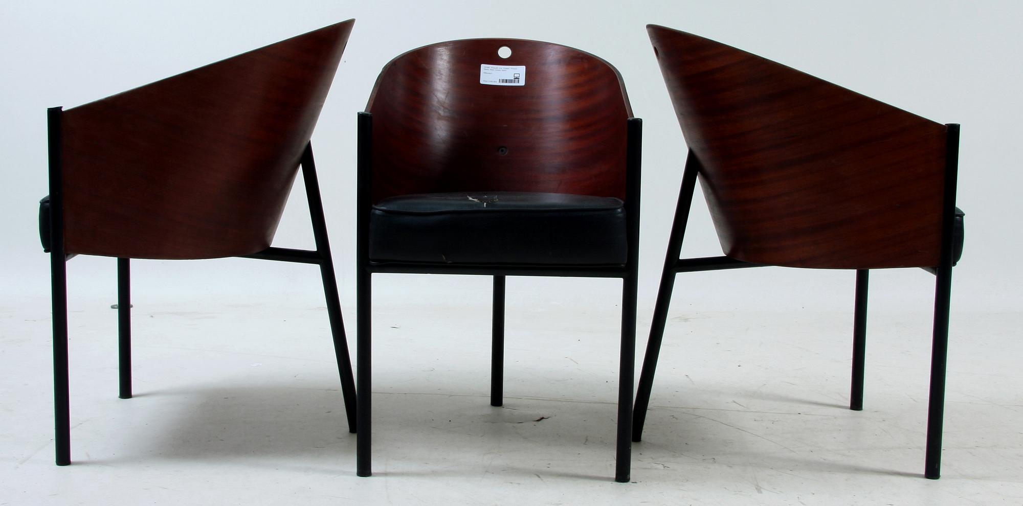 STOLAR, 3 st, "Costes", Philippe Starck, Aleph, Driade. Italien. 1900-talets sista kvartal.