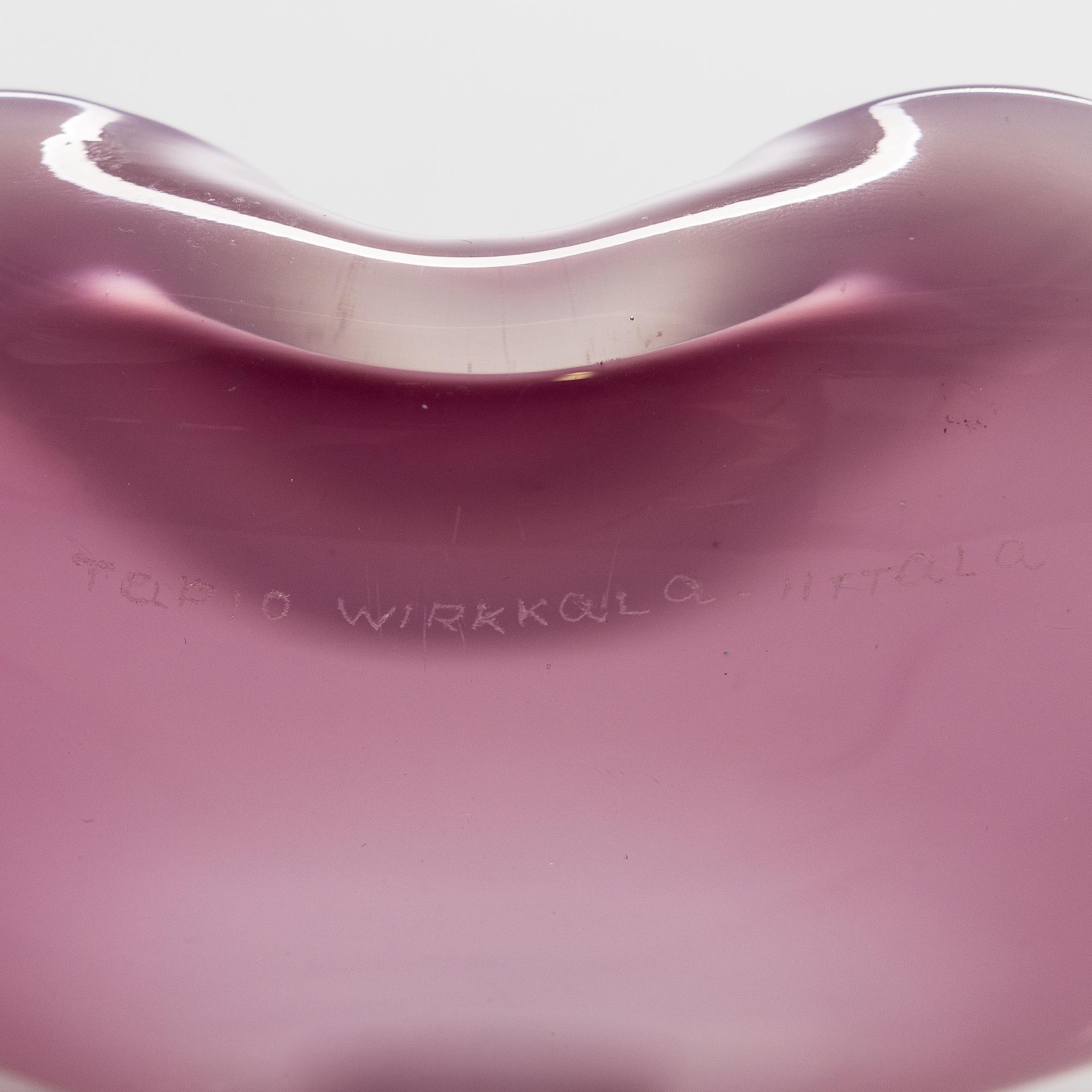 Tapio Wirkkala, a set of five glass bowls, signed Tapio Wirkkala Iittala.
