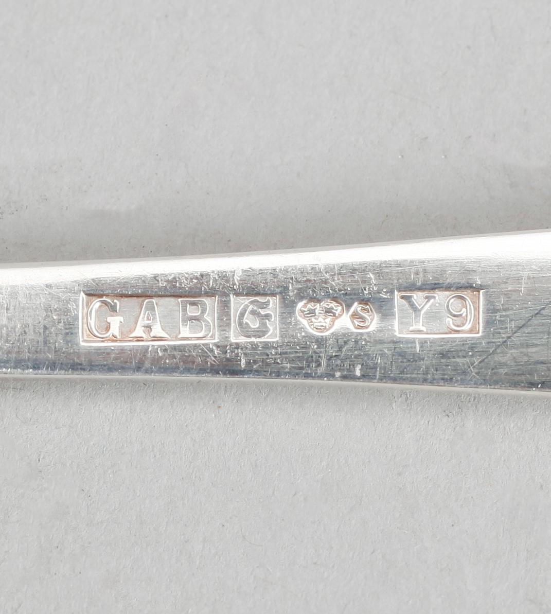 BESTICK, 36 delar, silver, Rosenholm, GAB, Stockholm 1960-/70-tal. Vikt med stålblad ca 1762 gram.