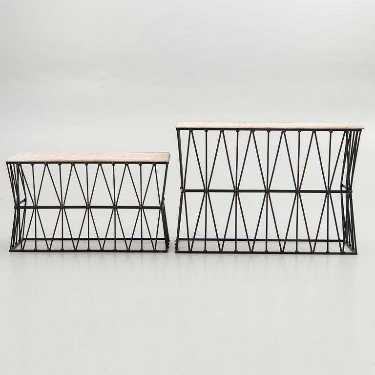 Flower table, 2 pieces, 20th/21st century.