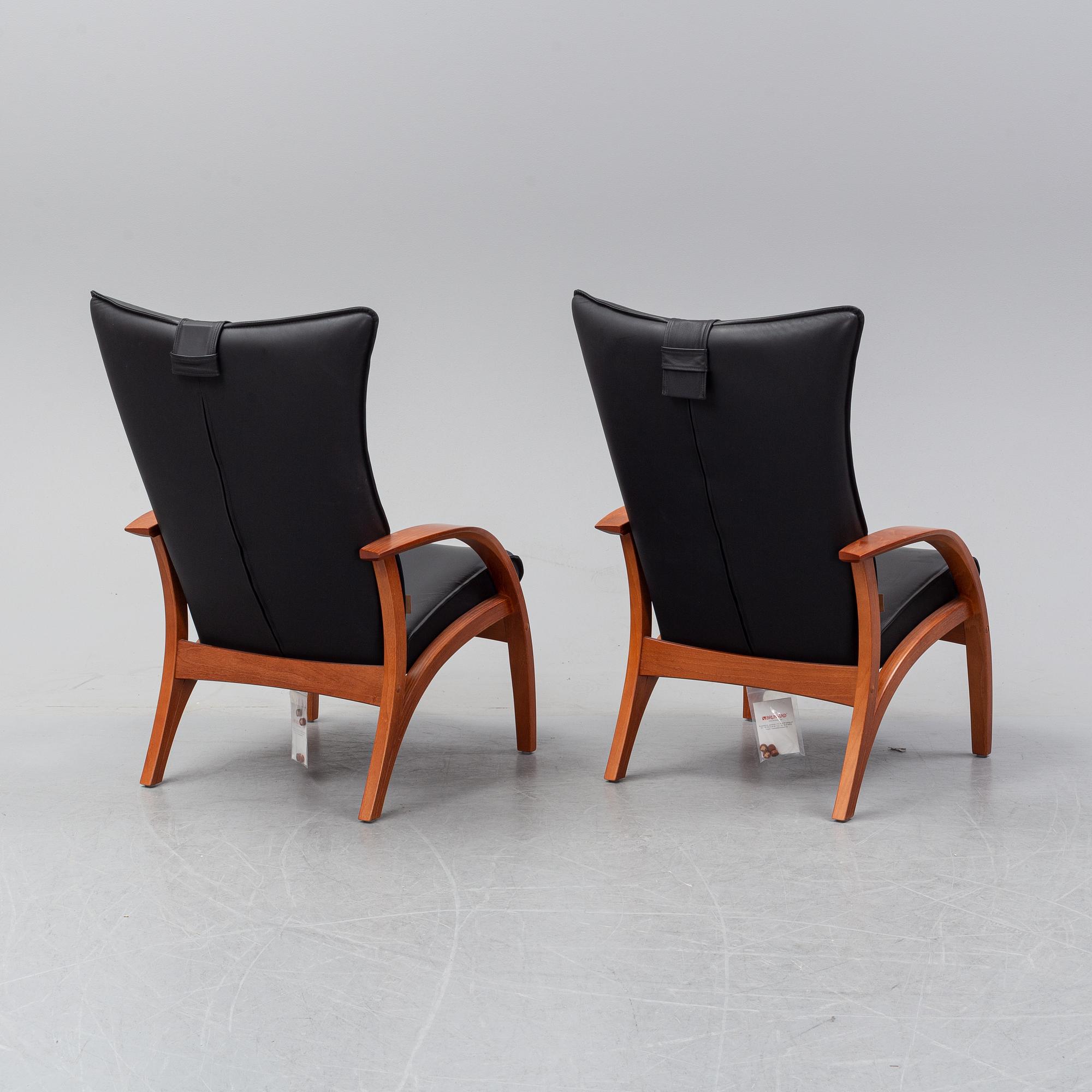A pair of 'Delta Adventure' leather eay chairs, Brunstad AS, Norway.
