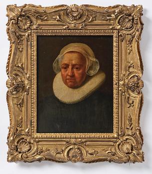 Rembrandt Harmensz van Rijn, follower of, Portrait of an older woman.