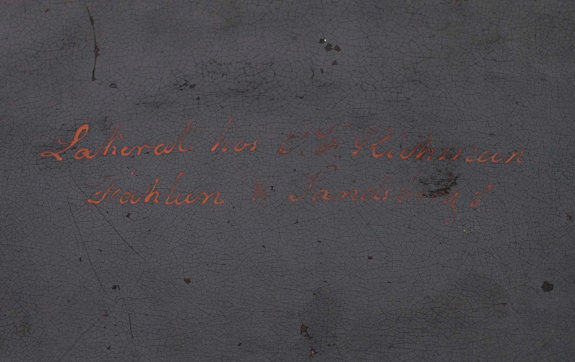 BRÖDSKÅL, plåt, empire, sign O.F. Richman, Falun o Sandsberg. 1800-talets första fjärdedel.