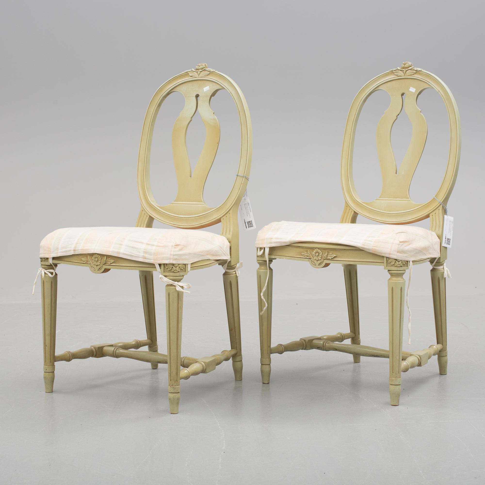 STOLAR, 2 st, gustaviansk stil, "svensk modell", 1900-talets första hälft.