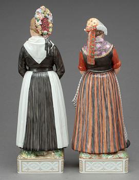 FIGURINER, porslin, 2 st, Danmark, 1900-tal.