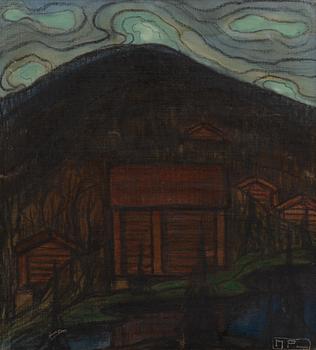 Maria Fröberg, Twilight over the Mountain Farm.