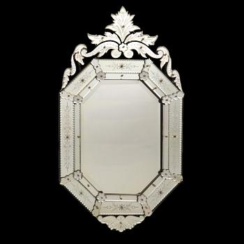 Mirror in Venetian style, late 19th century.