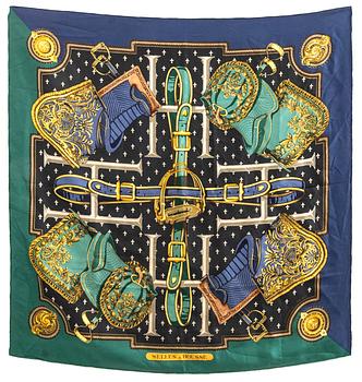 Hermès, scarf "Selles a Housse".