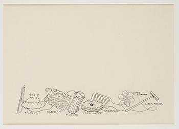 Elsa Beskow, Tant Grön och Petter tillverkar en bokhylla i julklapp åt Farbror Blå.