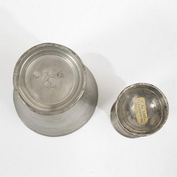 Bägare, 7 st samt kalkar, 2 st, olika mästare, 17/1800-tal.