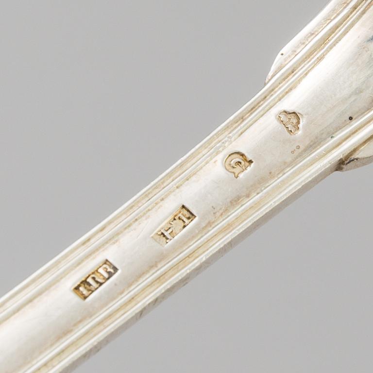A Swedish empire silver serving spoon by Jacob Richard Borg in Gävle 1841. Weight ca 103 grams.