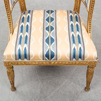 A late Gustavian armchair, circa 1800.